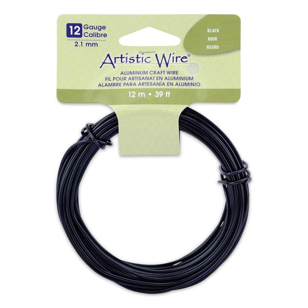 Open in modal - Artistic Wire Aluminum Craft Wire - Black, 12 Gauge, 39 ft