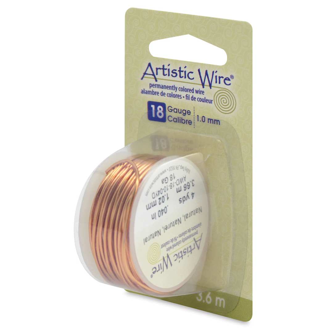 Open in modal - Artistic Wire Colored Copper Craft Wire - Natural, 18 Gauge, 12 ft