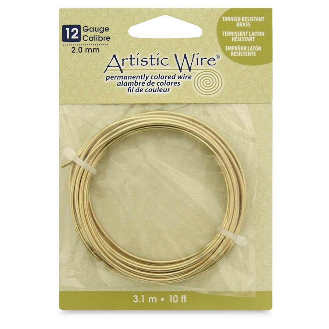 Open in modal - Artistic Wire Aluminum Craft Wire - Front view of Tarnish Resistant brass wire package
