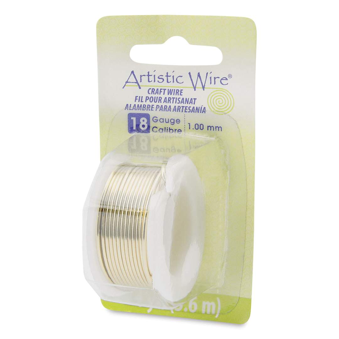 Open in modal - Artistic Wire Aluminum Craft Wire - Brass, Tarnish Resistant, 18 Gauge, 12 ft