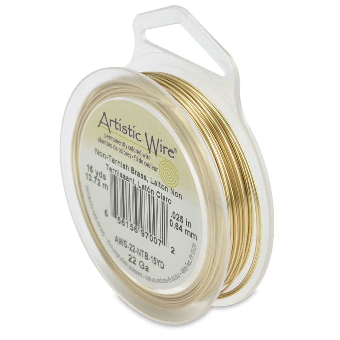 Open in modal - Artistic Wire Aluminum Craft Wire - Brass, Tarnish Resistant, 22 Gauge, 45 ft