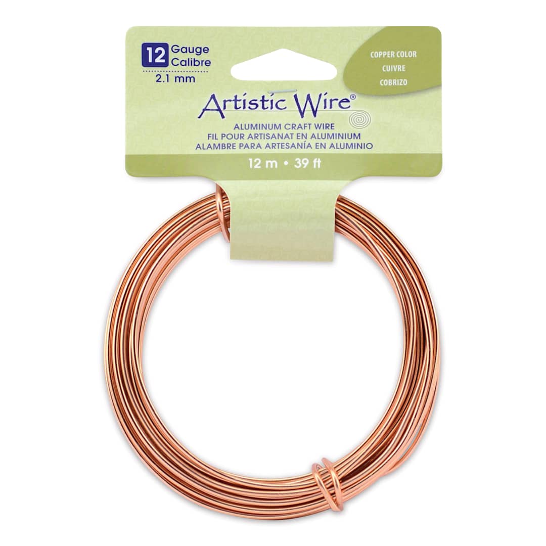 Open in modal - Artistic Wire Aluminum Craft Wire - Copper, 12 Gauge, 39 ft