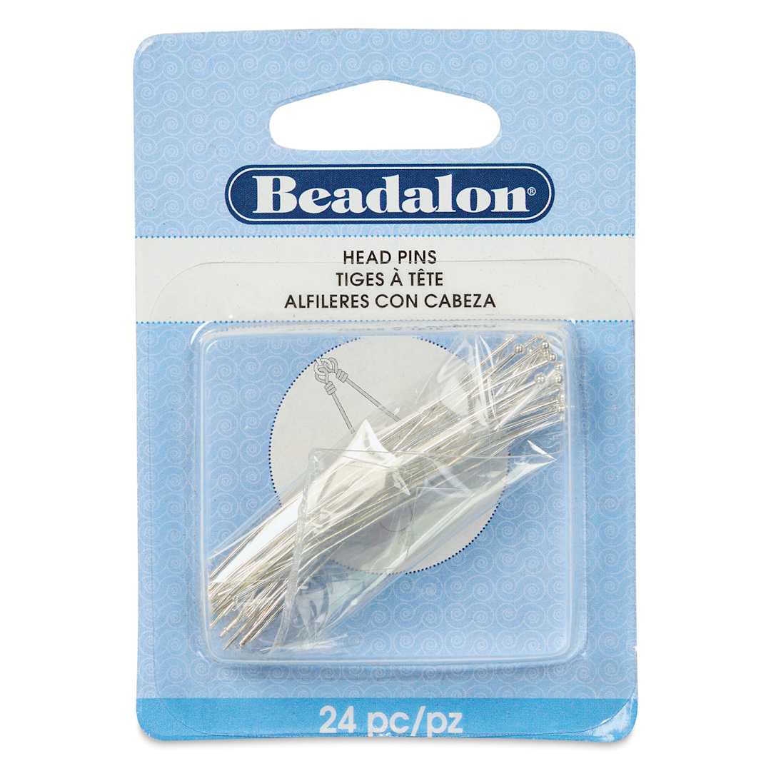 Open in modal - Beadalon Head Pins - Silver, Pkg of 24 front of packaging