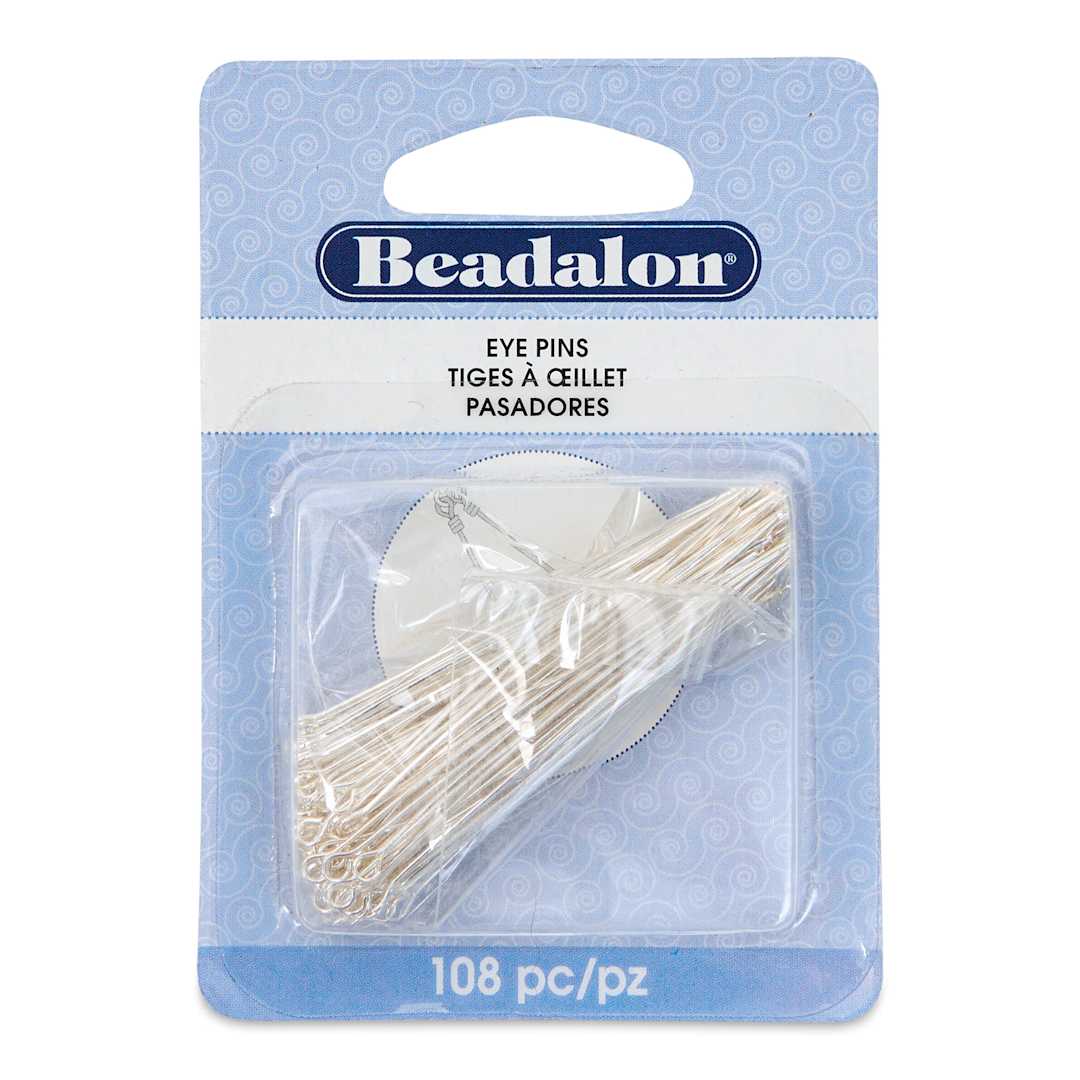 Open in modal - Beadalon Eye Pins - Silver, Pkg of 108 front of packaging