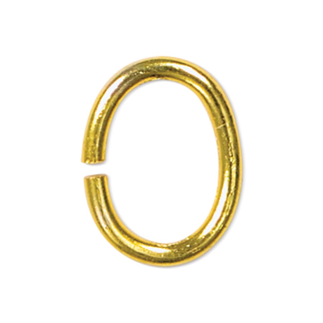 Open in modal - Beadalon Jump Rings - Gold, Oval, 4.5 mm x 6 mm
