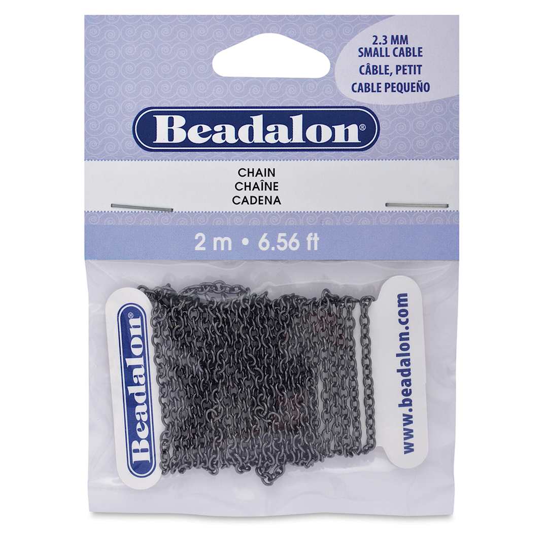 Open in modal - Beadalon Jewelry Chain - Front of Hematite Small Chain package