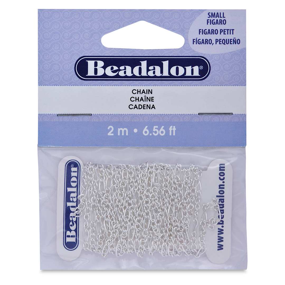 Open in modal - Beadalon Jewelry Chain - Front of Silver Figaro Chain package