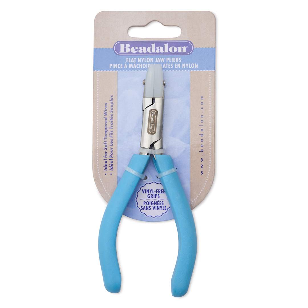 Open in modal - Beadalon Designer Series Nylon Jaw Flat Nose Pliers - 0.32" x 0.79" - front of packaging