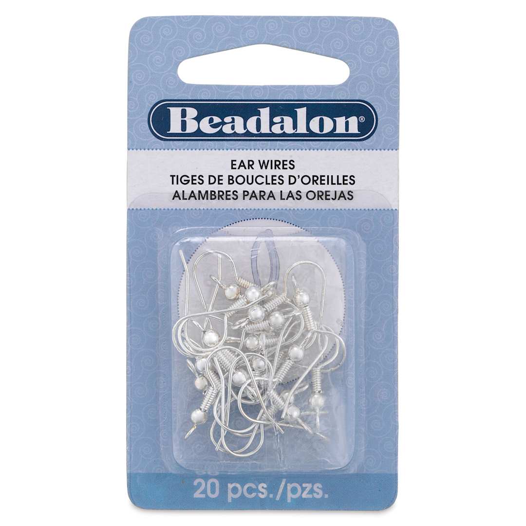 Open in modal - Beadalon Ear Wires - 0.76 mm, Classic, Ball & Spring, Silver Plated, Pkg of 20 front of packaging