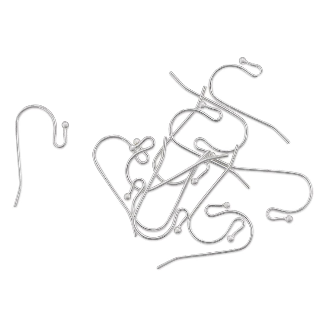 Open in modal - Beadalon Ear Wires - 1.5 mm, Classic, Ball, Silver Plated, Pkg of 12