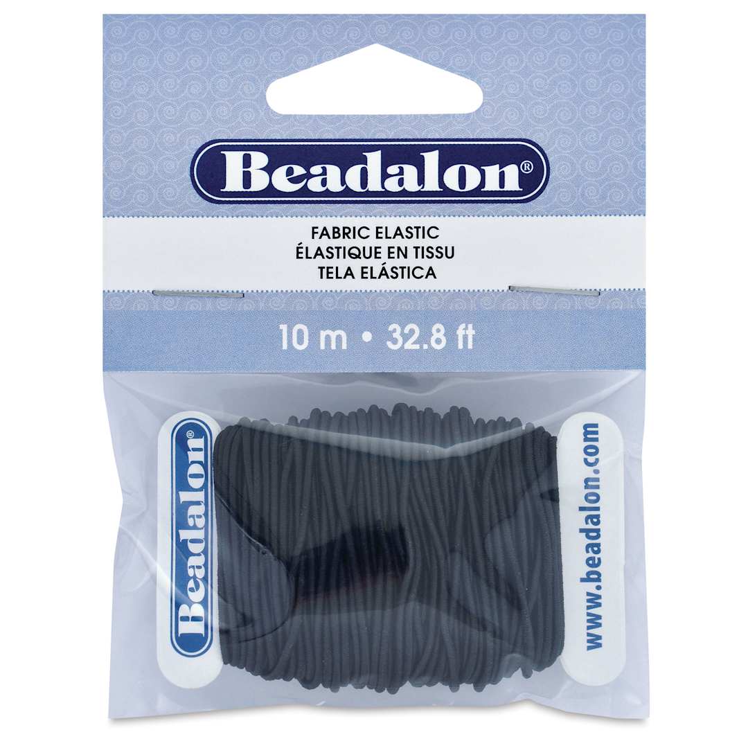 Open in modal - Beadalon Fabric Elastic - Black, 0.039" x 33 ft