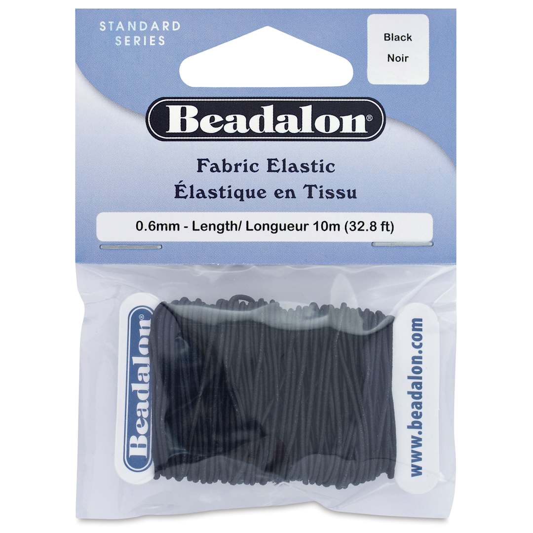 Open in modal - Beadalon Fabric Elastic - Black, 0.024" x 33 ft