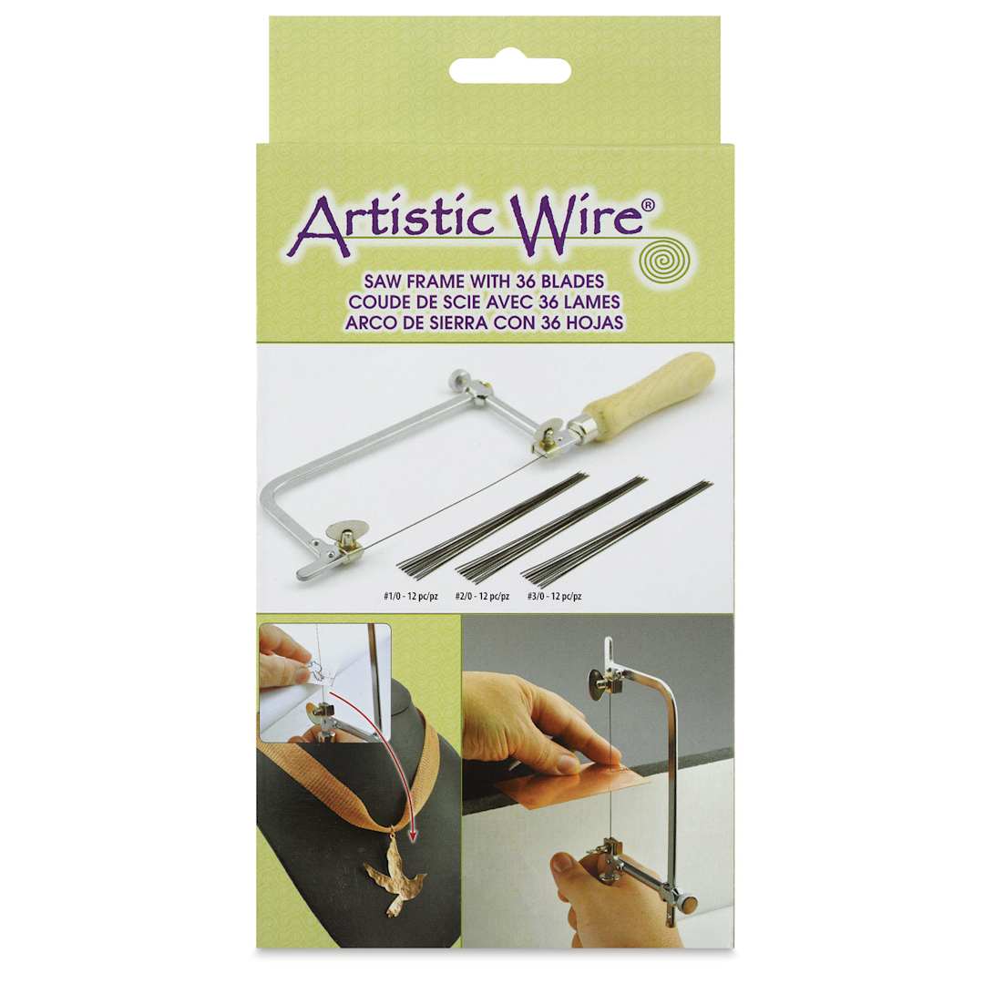 Open in modal - Artistic Wire Jeweler's Saw Frame w/ 36 Blades front of packaging