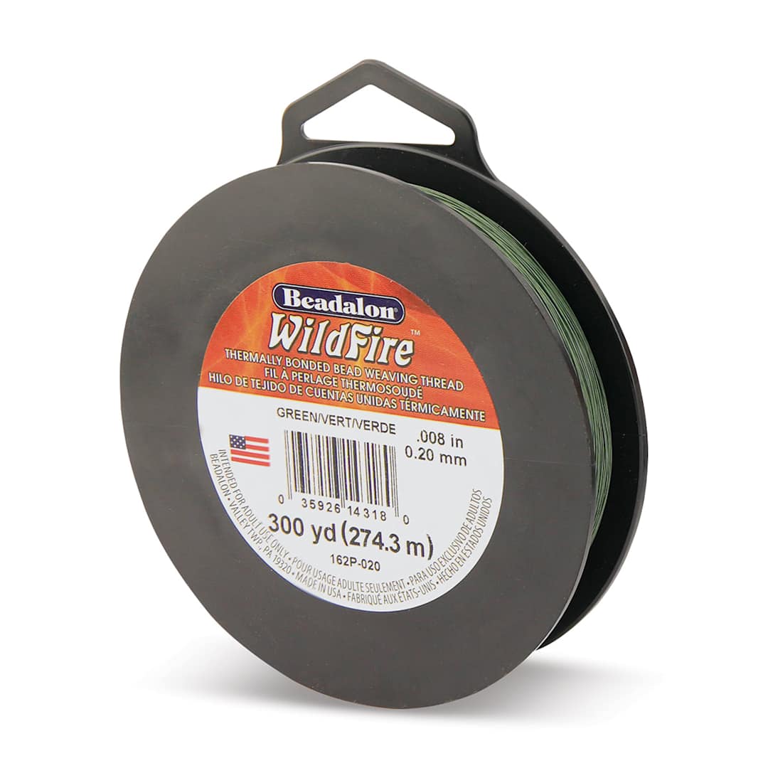 Open in modal - Beadalon WildFire Beading Thread - Green, 0.008", 300 yds