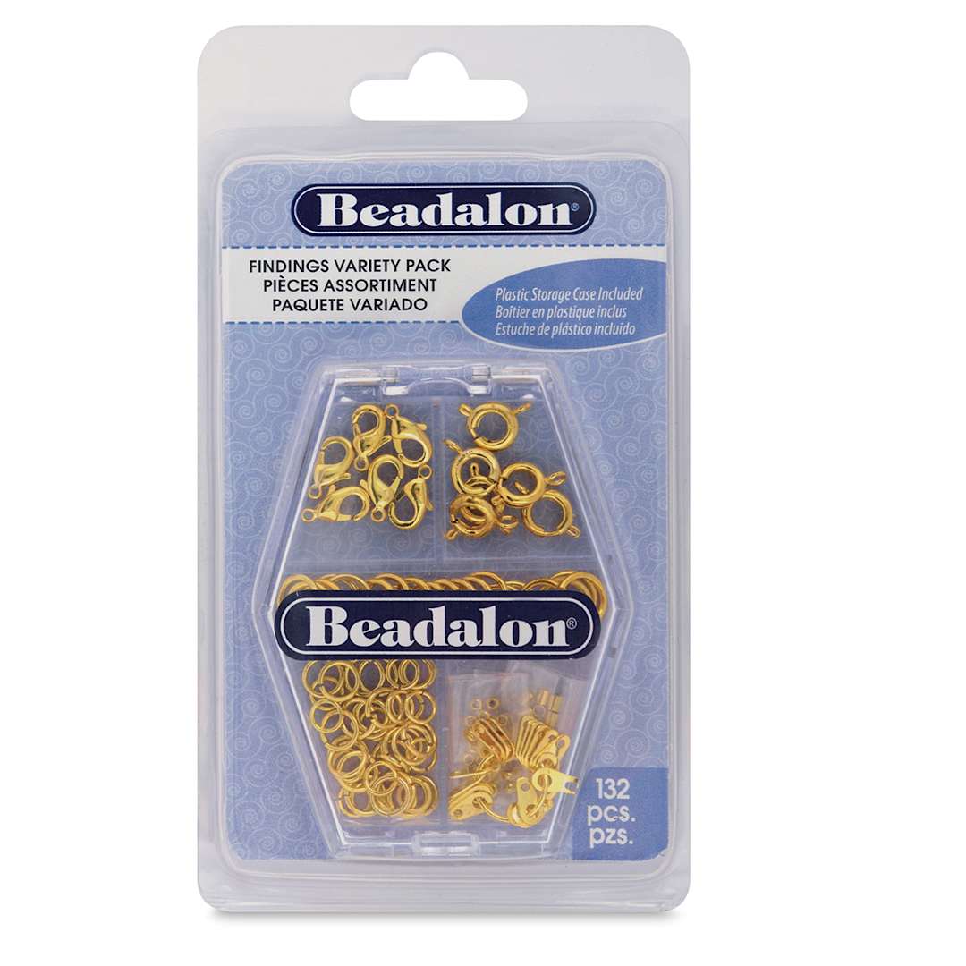 Open in modal - Beadalon Jewelry Findings Variety Packs - Front of blister pack of Gold Findings