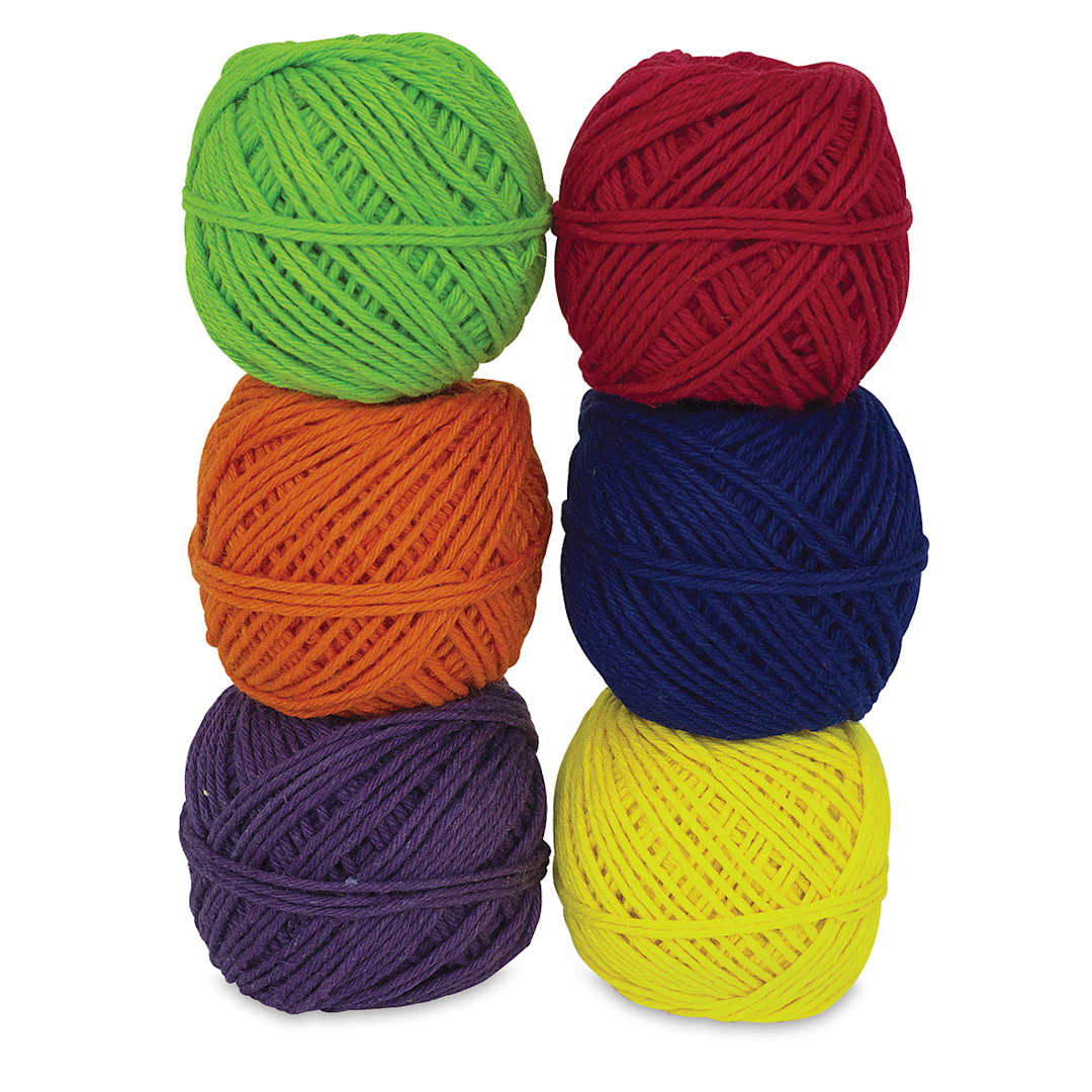 Open in modal - Hemptique Hemp Yarn Bon Bons - Crayon Colors, Set of 6