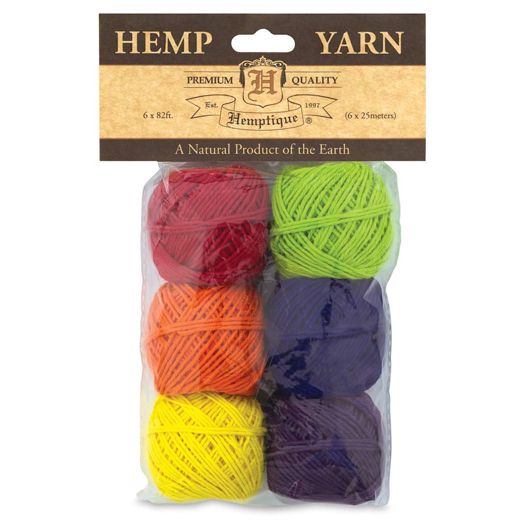 Open in modal - Hemptique Hemp Yarn Bon Bons - Crayon Colors, Set of 6, in package