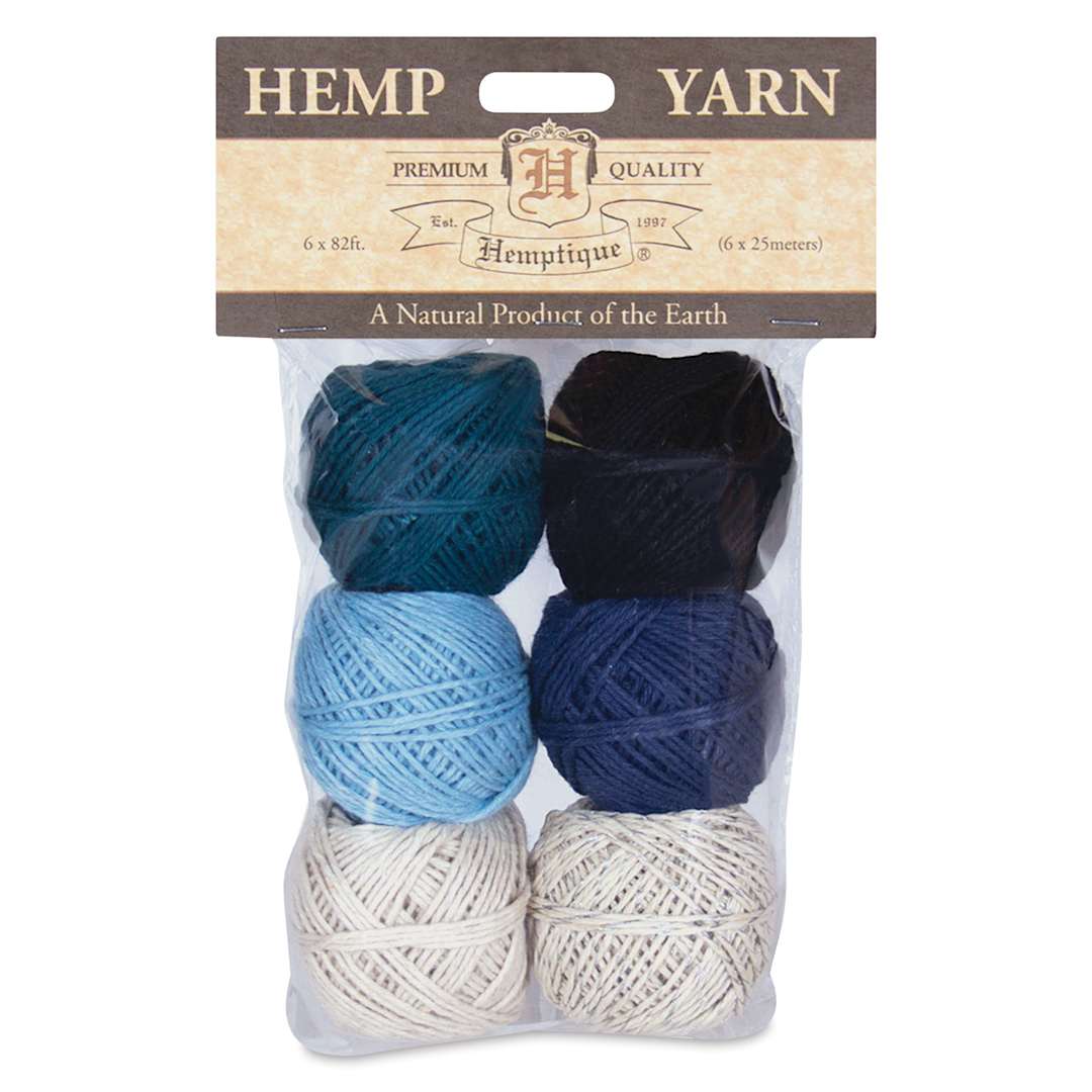 Open in modal - Hemptique Hemp Yarn Bon Bons - Denim Colors, Set of 6