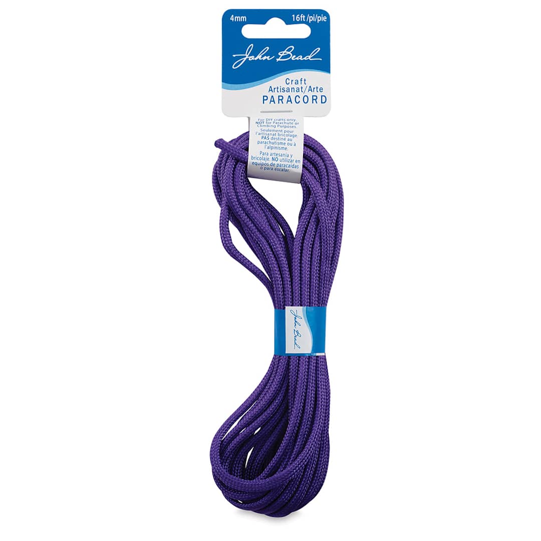 Open in modal - John Bead Craft Paracord - Purple cord looped on hanging label
