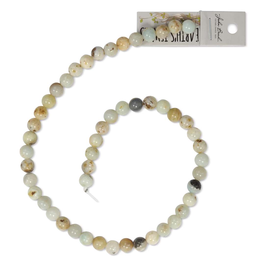 Open in modal - John Bead Earth's Jewels Amazonite Beads - 8 mm, 16" Strand
