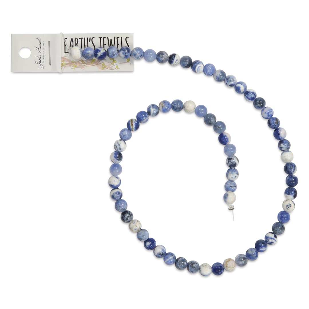 Open in modal - John Bead Earth's Jewels Sodalite Beads - 6 mm, 16" Strand