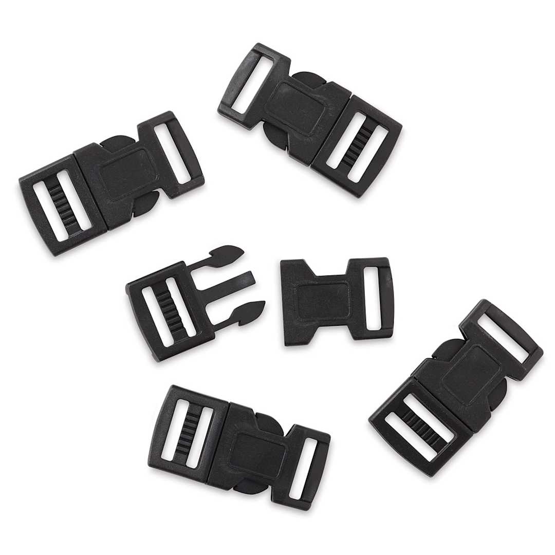 Open in modal - John Bead Craft Paracord Buckles - Set of 15 mm black buckles with one detached