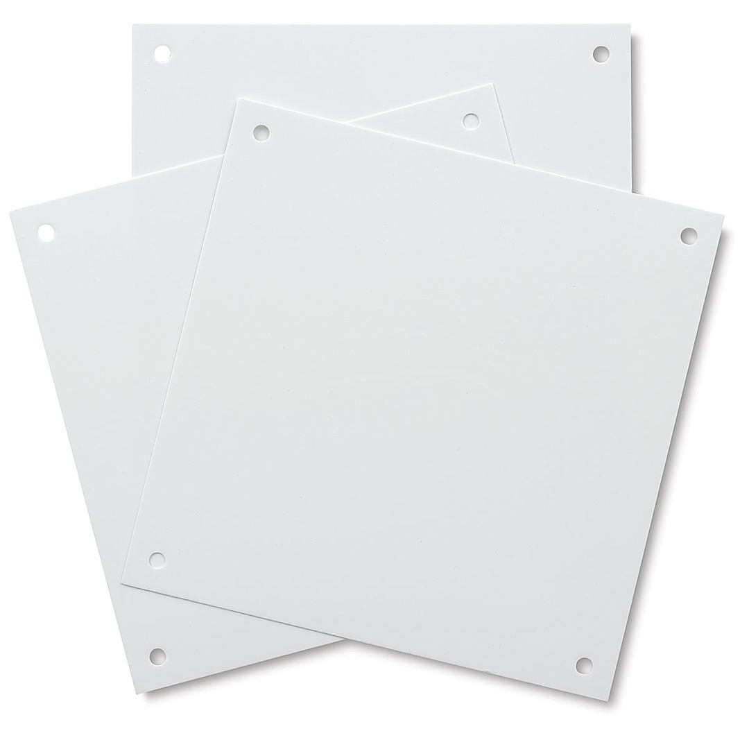 Open in modal - Paper Quilt: 30 Project Squares - Three blank Squares with holes in corner
