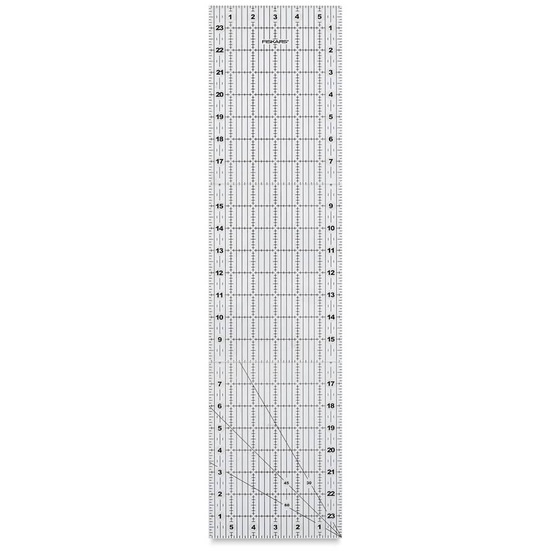 Open in modal - Fiskars Folding Acrylic Ruler - shown extended and upright