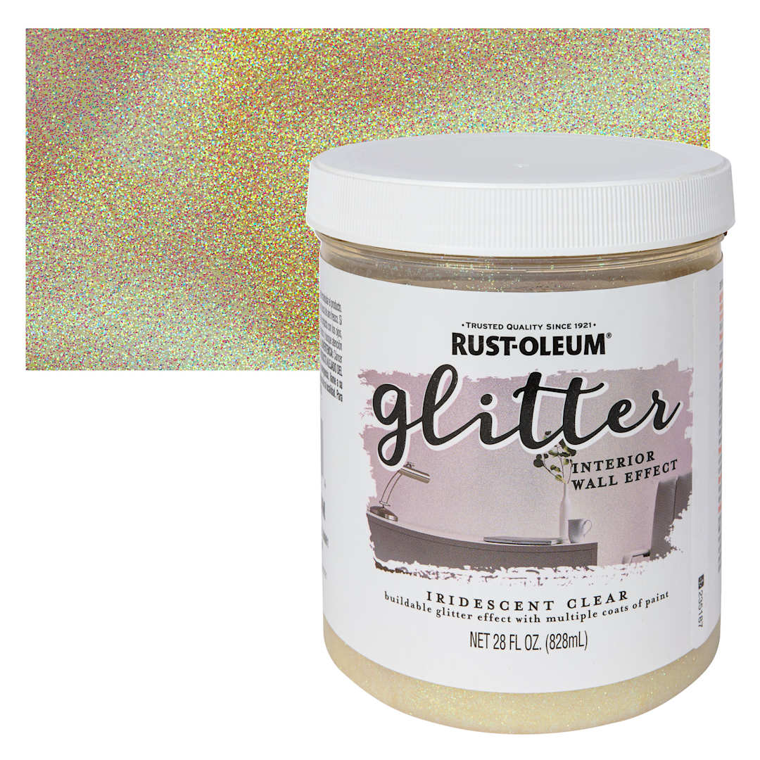 Open in modal - Rust-Oleum Glitter Interior Wall Paint - Iridescent, Quart and swatch