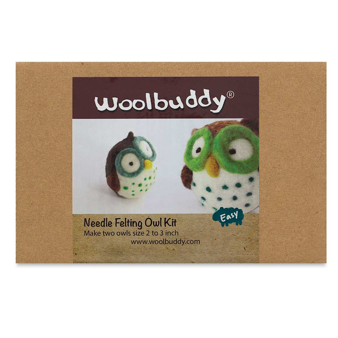 Open in modal - Woolbuddy Needle Felting Kits - Front of package of Owl Kit

