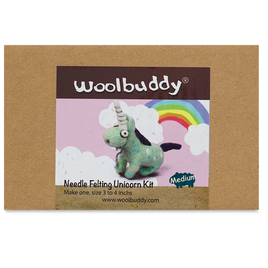 Open in modal - Woolbuddy Needle Felting Kits - Front of package of Unicorn Kit