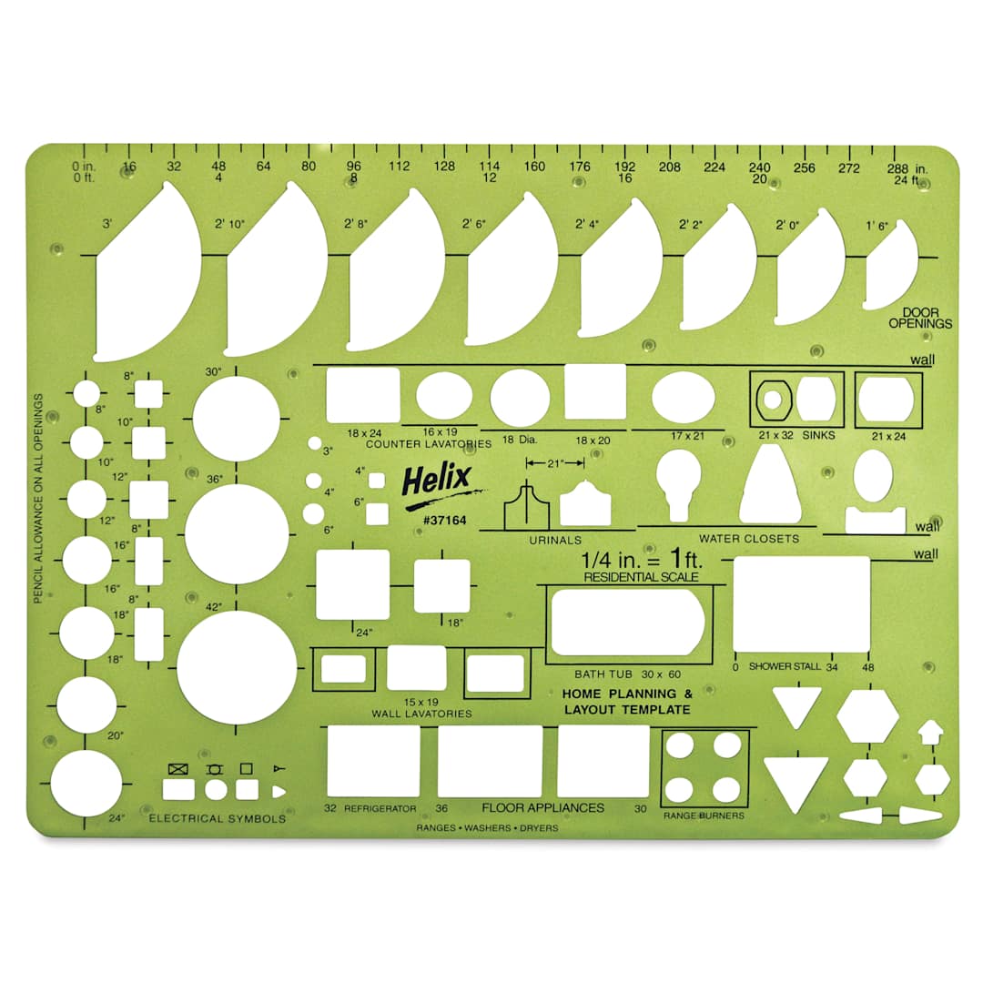 Open in modal - Helix Architectural Template - Home Planning, 6.13" x 9.75", out of packaging