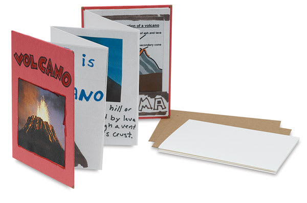 Open in modal - Zig-Zag Book Classroom Pack - Finished book upright with blank insert and covers adjacent