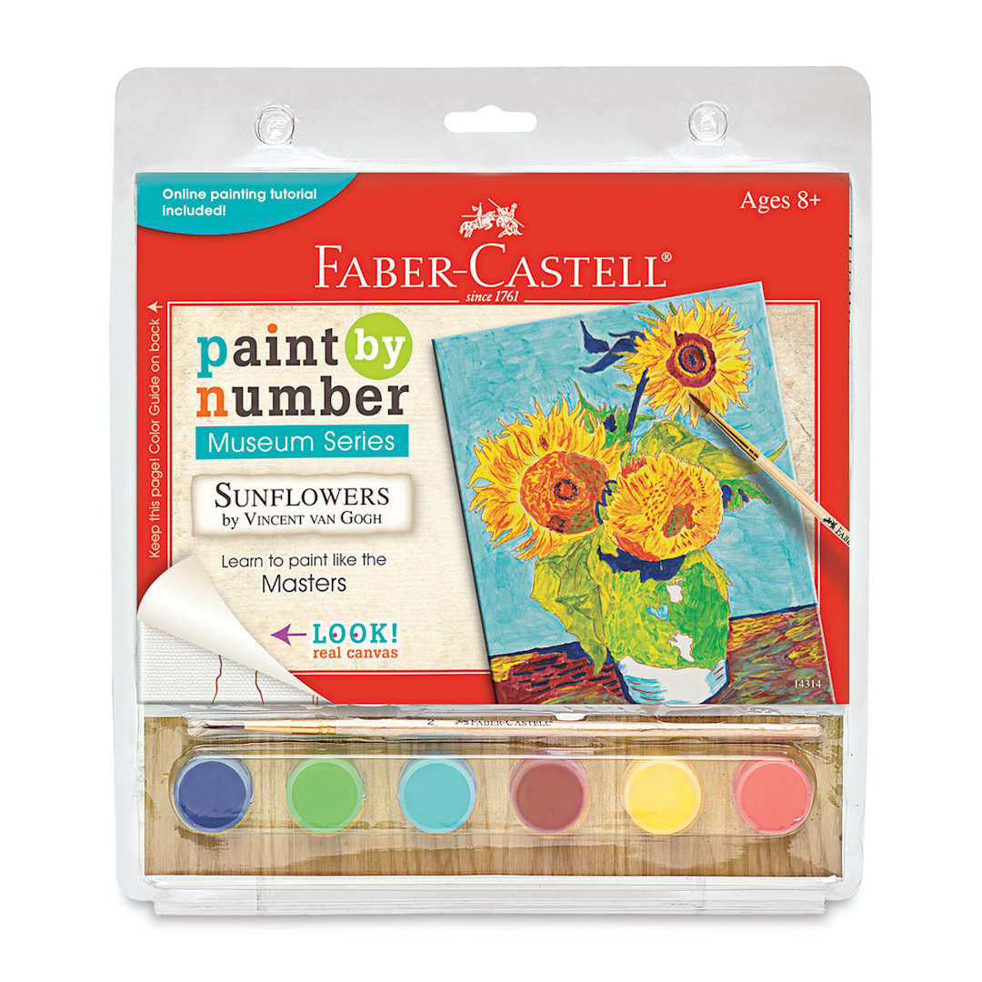 Open in modal - Paint by Number Museum Series Kit - Front of package of Vincent Van Gogh's Sunflowers