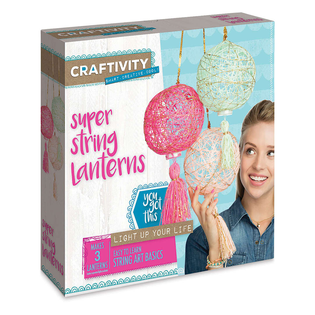 Open in modal - Craftivity Super String Lanterns - Angled view of front of package
