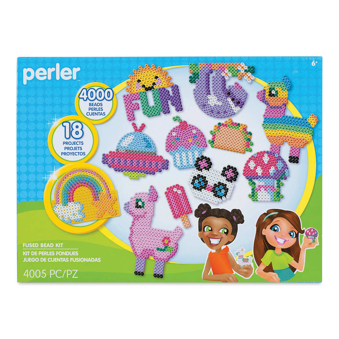 Open in modal - Perler Deluxe Summer Fun Fused Bead Kit, front of the packaging