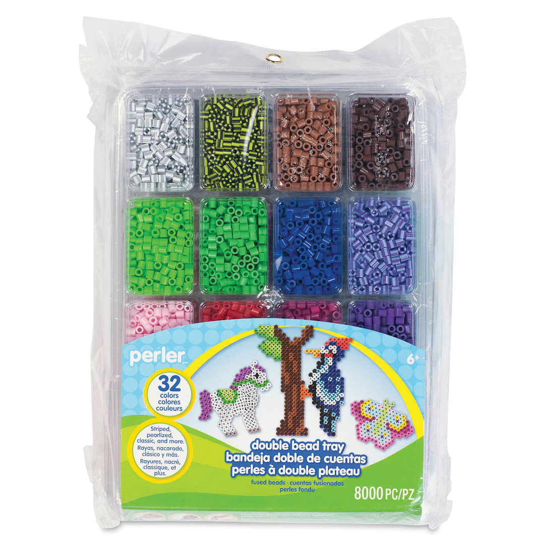 Open in modal - Perler Bead Tray - Assorted Colors, Pkg of 8000, front of the packaging