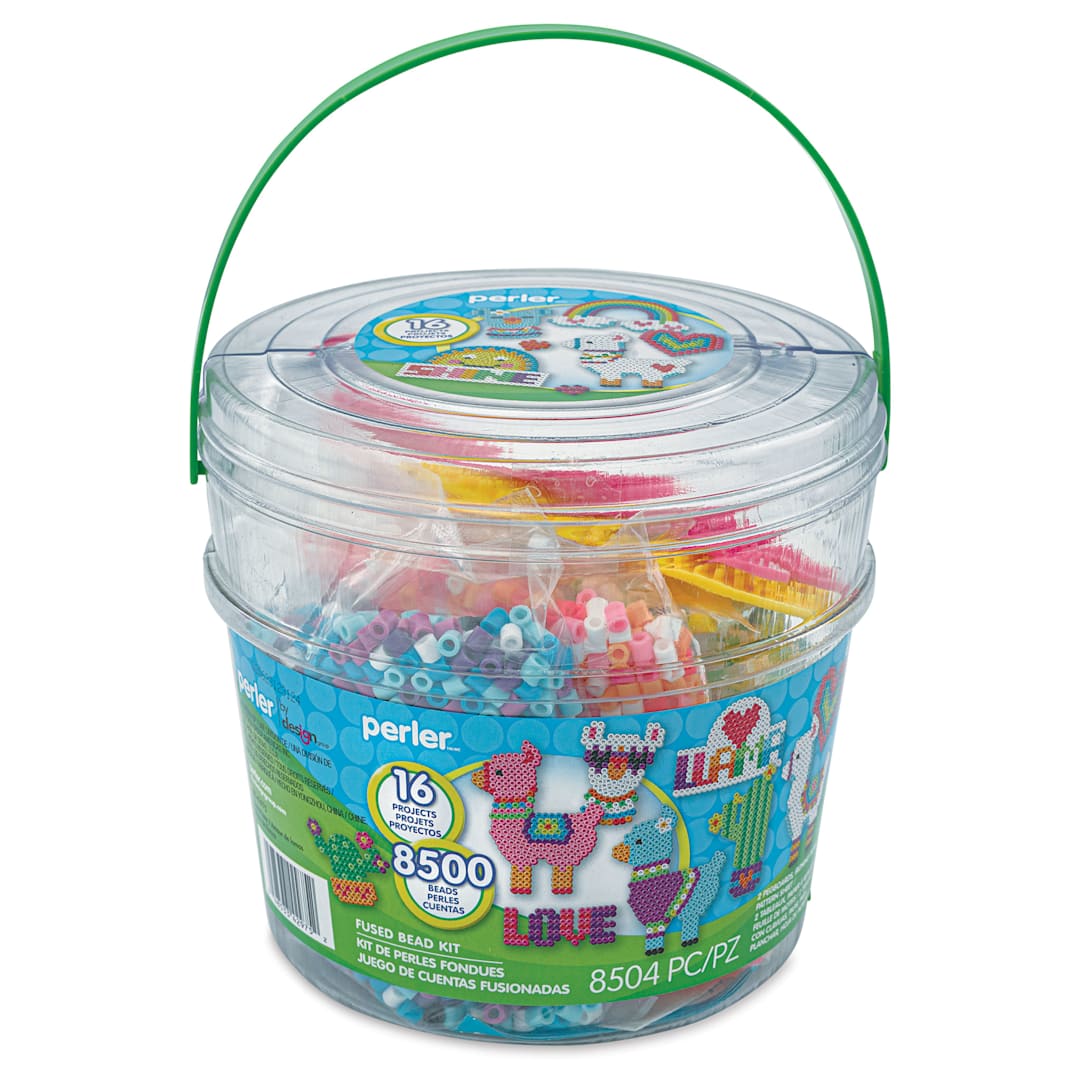 Open in modal - Perler Llama Fused Bead Bucket Kit front of packaging
