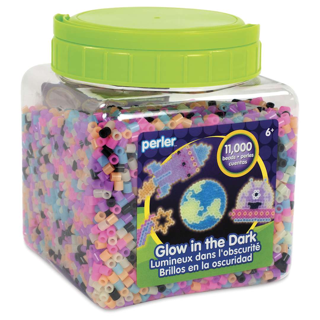 Open in modal - Perler Glow in the Dark Fused Bead Jar