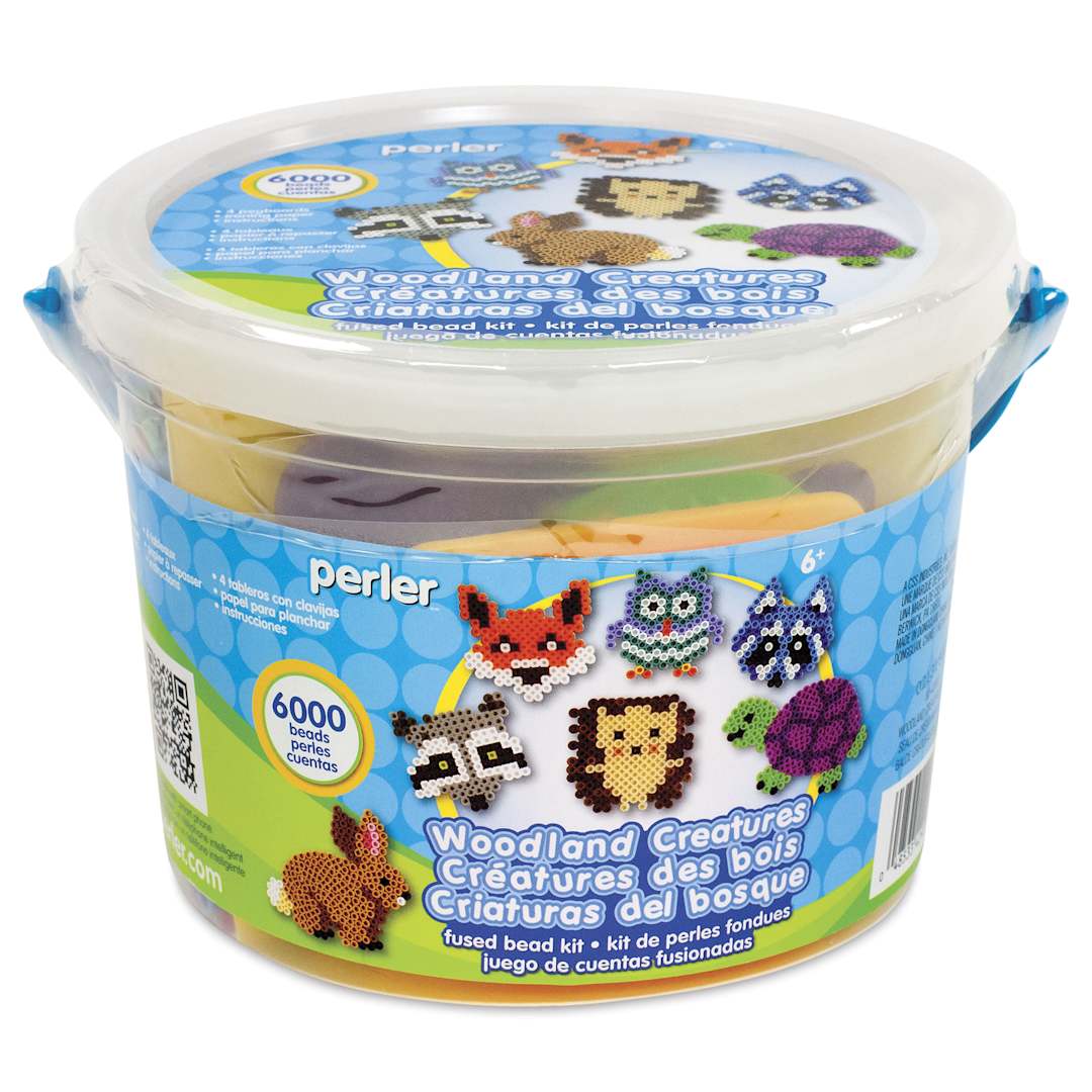 Open in modal - Perler Woodland Creature Fused Bead Activity Bucket - front