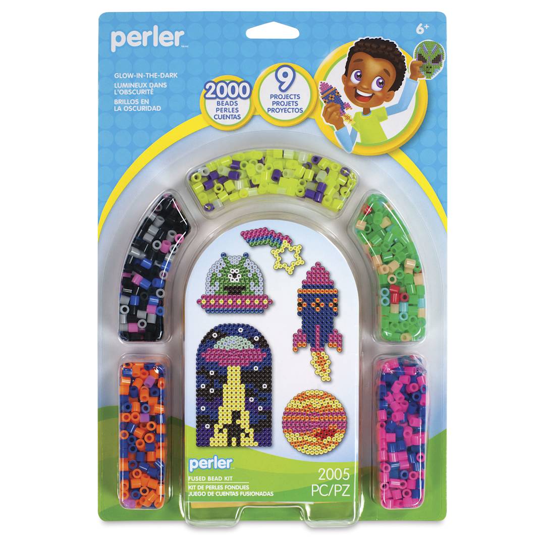 Open in modal - Perler Glow in the Dark Fused Beads - Activity Kit - front of packaging