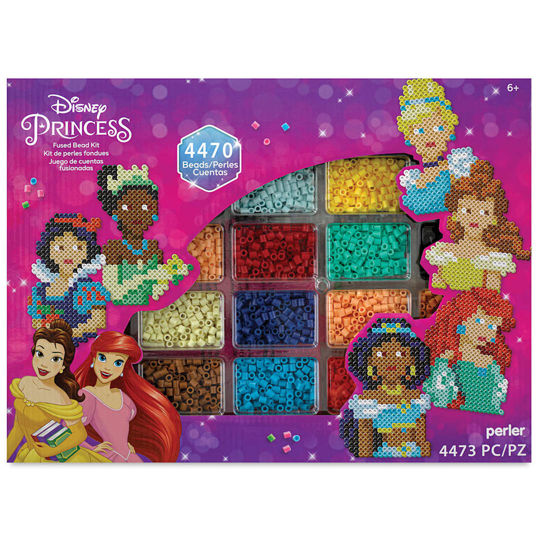 Open in modal - Perler Disney Princesses Fused Bead Kit - Deluxe Box, front of the packaging