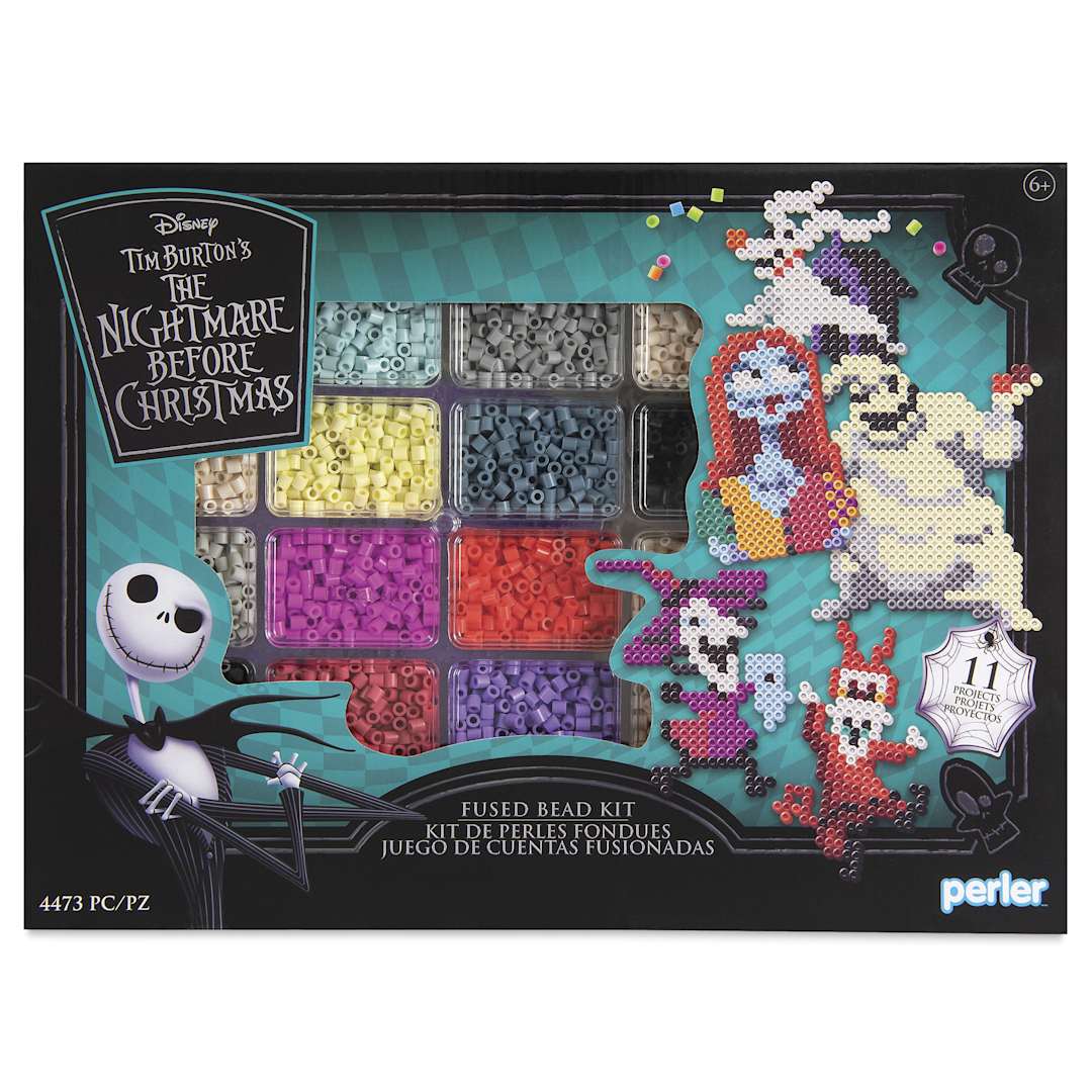Open in modal - Perler The Nightmare Before Christmas Deluxe Fused Bead Kit - front of packaging
