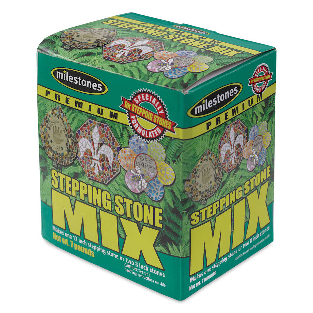 Open in modal - Milestones Premium Stepping Stone Mix - 7 lb, Box front of packaging, angled view