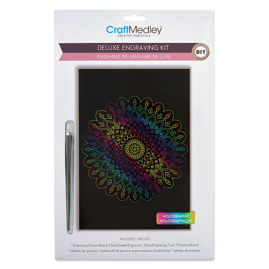 Open in modal - Craft Medley Deluxe Engraving Kit - Holographic Mandala, front of the packaging