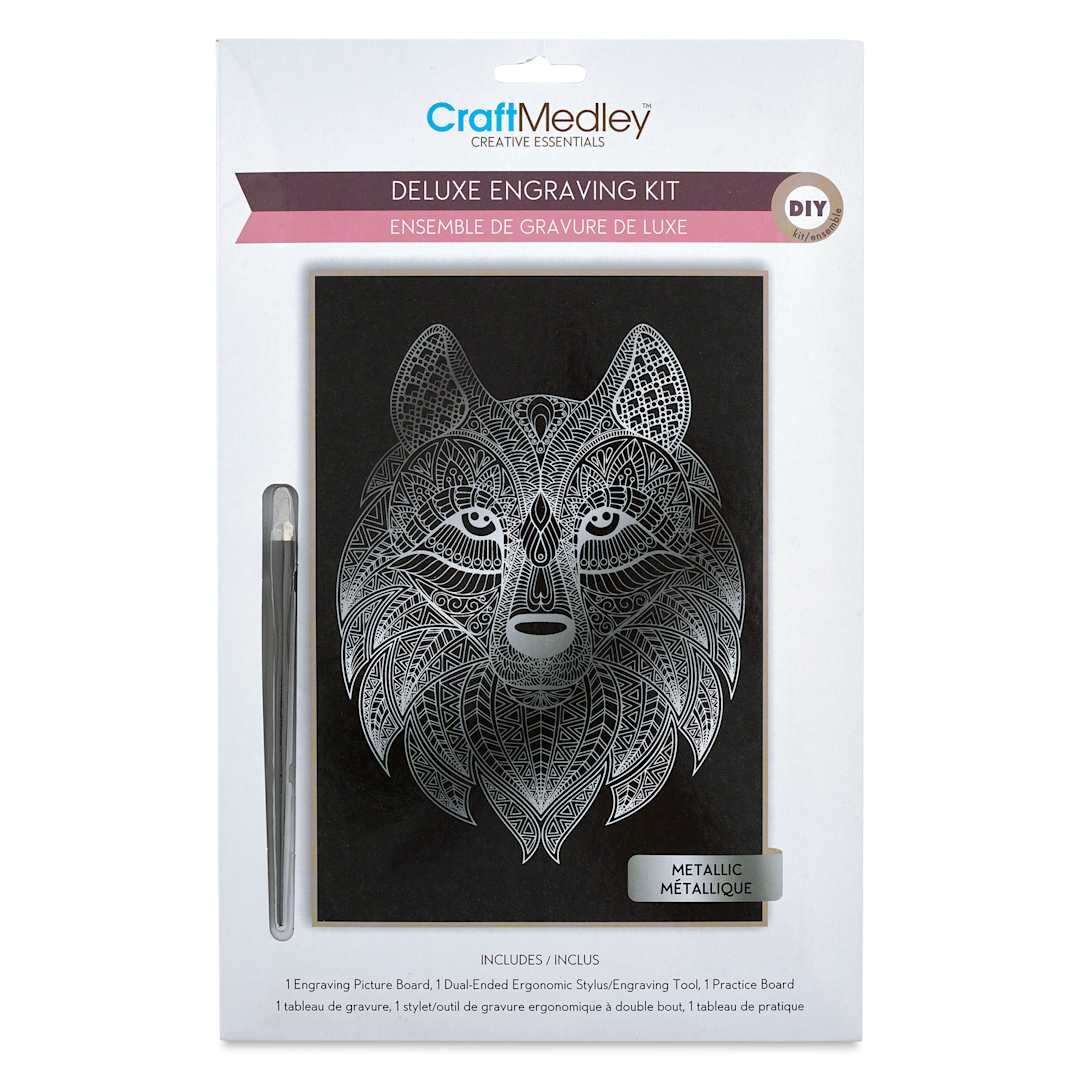 Open in modal - Craft Medley Deluxe Engraving Kit - Metallic Wolf, front of the packaging