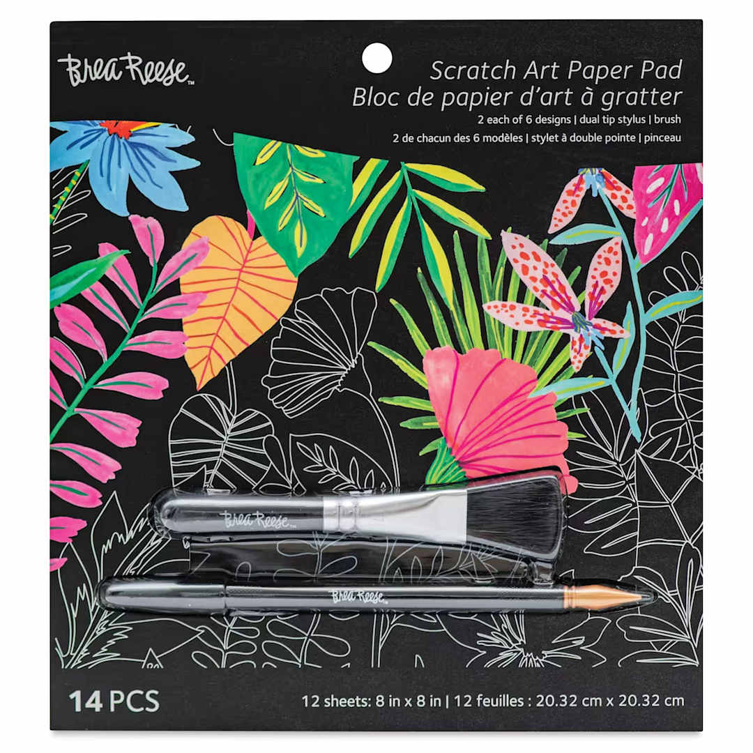 Open in modal - Brea Reese Scratch Art Kit - Tropical front of packaging