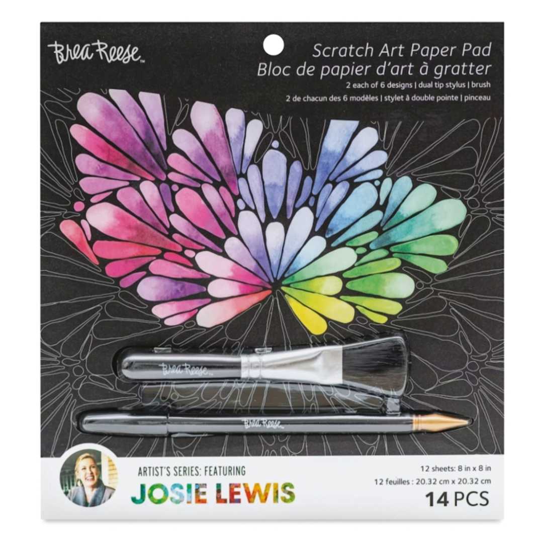 Open in modal - Brea Reese Scratch Art Kit - Josie Lewis Geo front of packaging