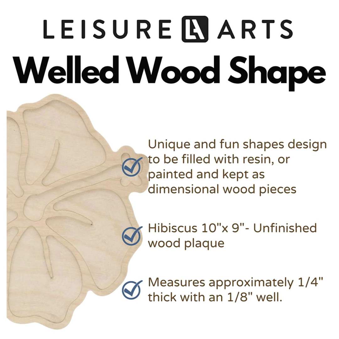 Open in modal - Leisure Arts Large Welled Wood Surfaces - Hibiscus - List of Features
