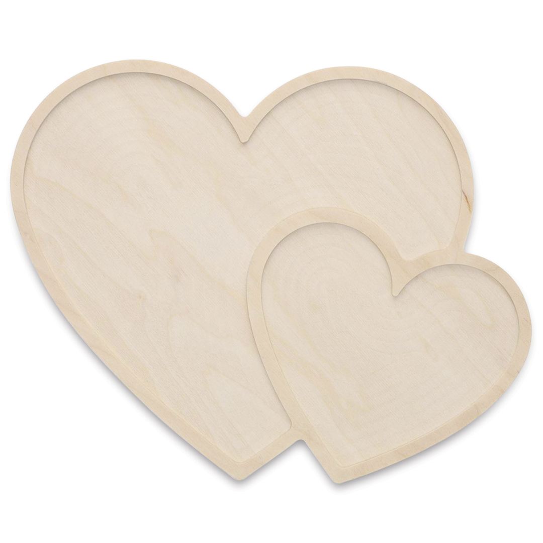 Open in modal - Leisure Arts Large Welled Wood Surface - Hearts, 11.3" x 9"